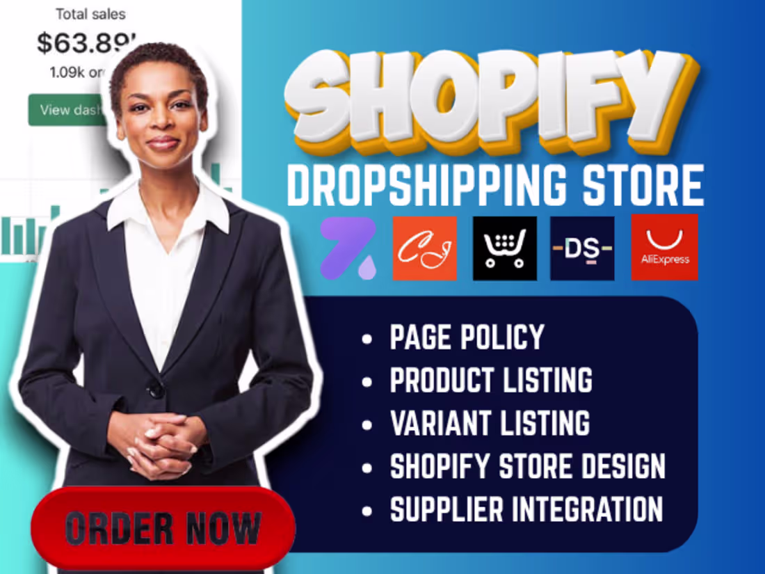 Cover image for Shopify dropshipping store design via dondy dsers godropship
