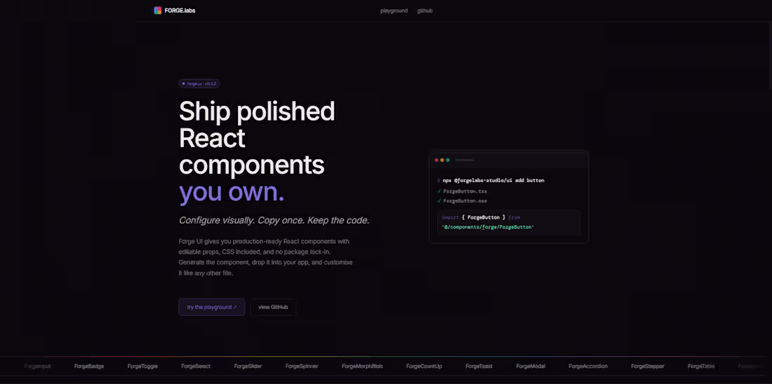 Cover image for FORGE: UI & Motion System for Modern Interfaces