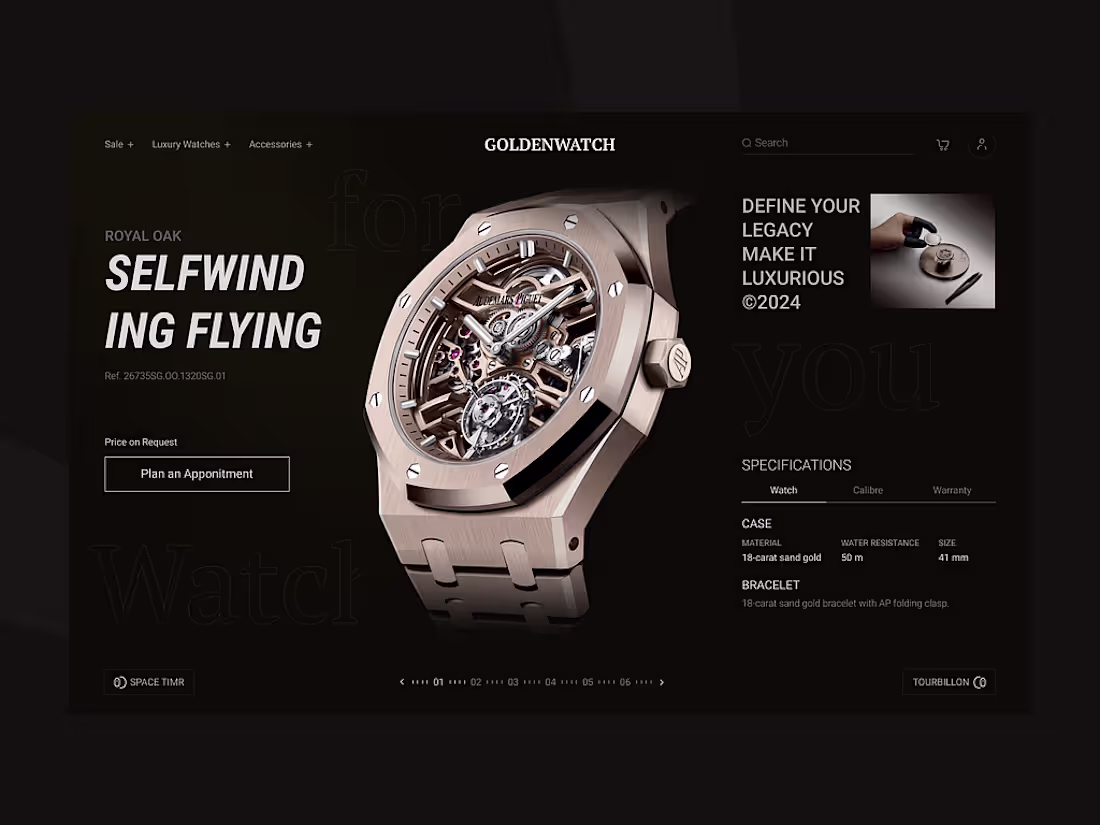 Cover image for Luxurious Watches Landing UI
