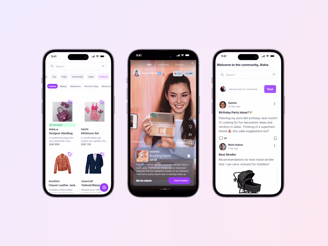 Cover image for Social Media Shopping Mobile App Design