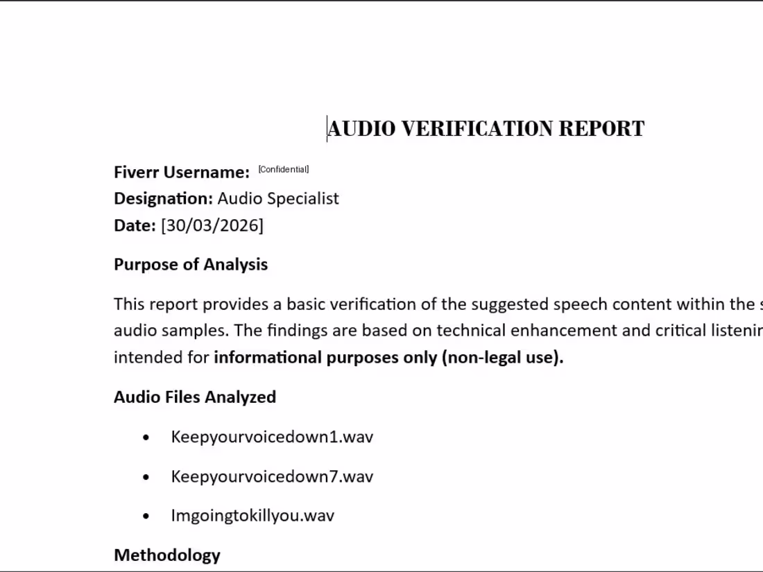 Cover image for Portfolio piece: "Forensic Audio Verification