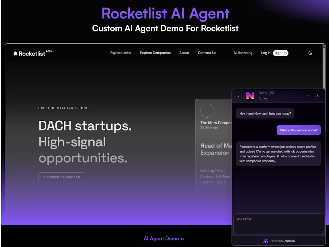 Cover image for Custom AI Agent Development for Rocketlist.ai