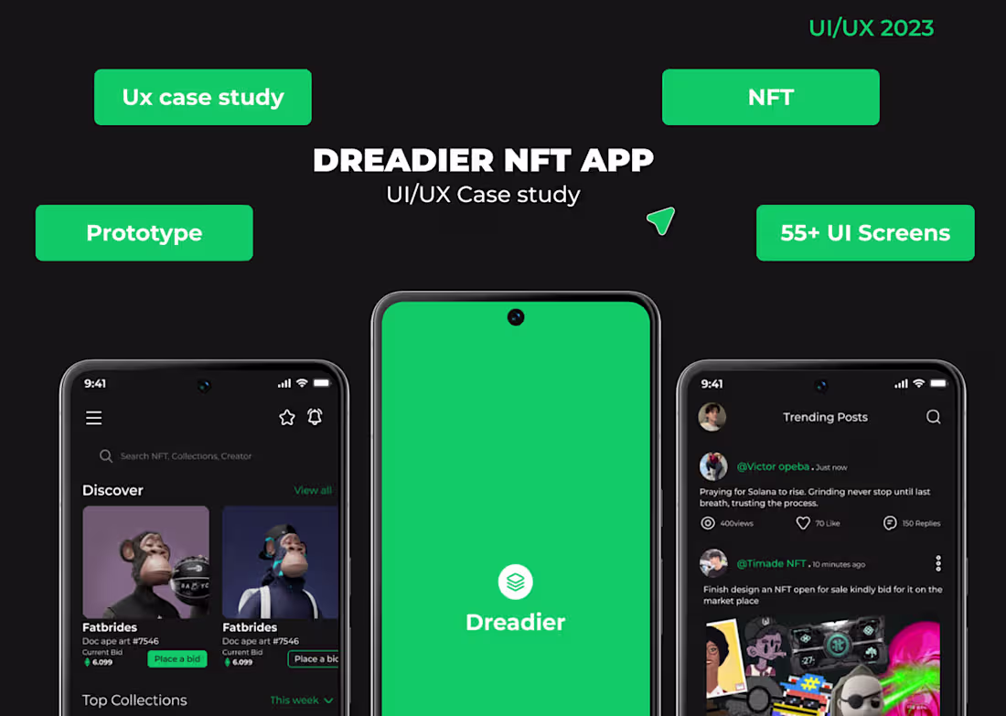 Cover image for Dreadier - NFT App | UI/UX Case Sstudy