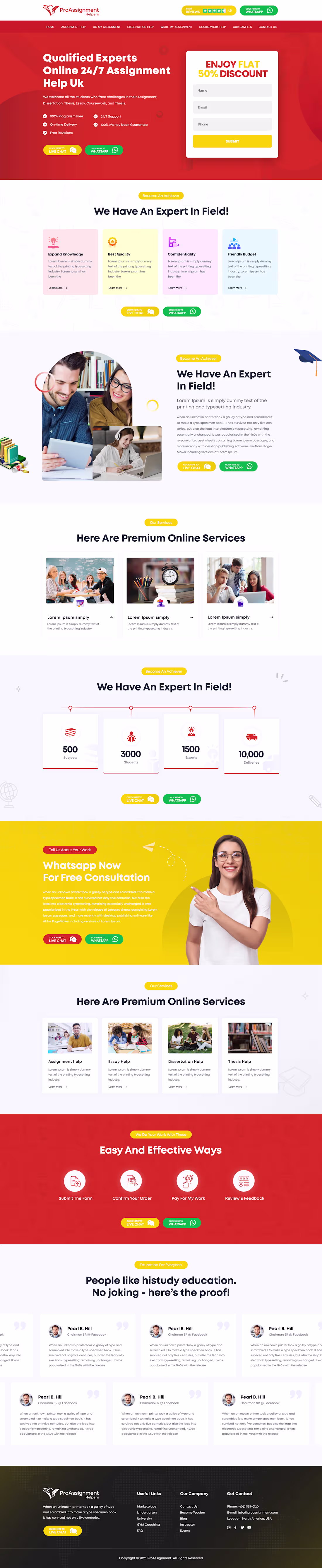 Cover image for ProAssignment Helpers Web Design