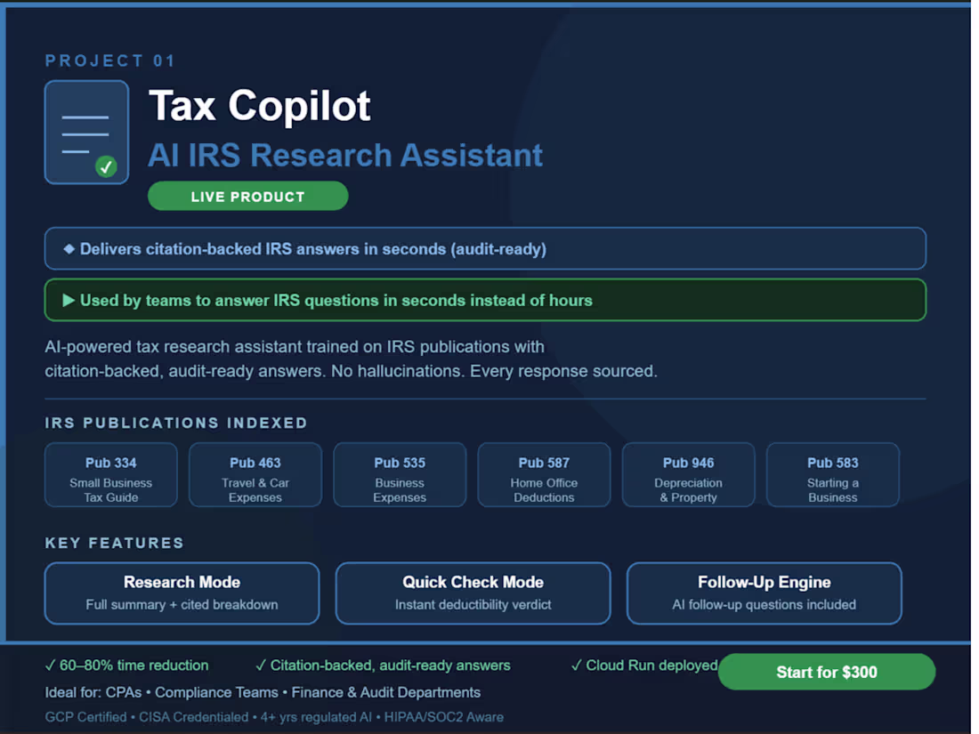 Cover image for AI Tax Copilot - Setup & Deployment Starting at $300