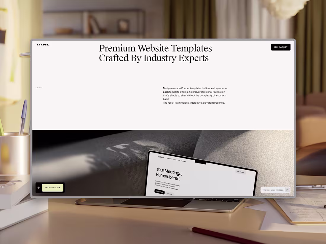 Cover image for Tahl - Premium digital product website in Framer