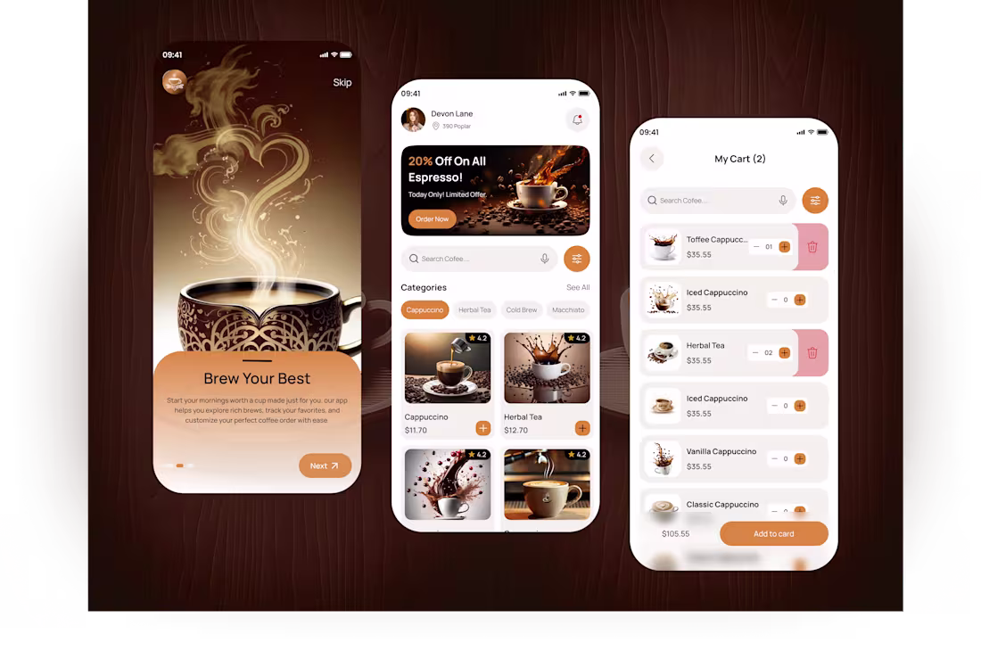 Cover image for Coffee Shop Mobile App UI