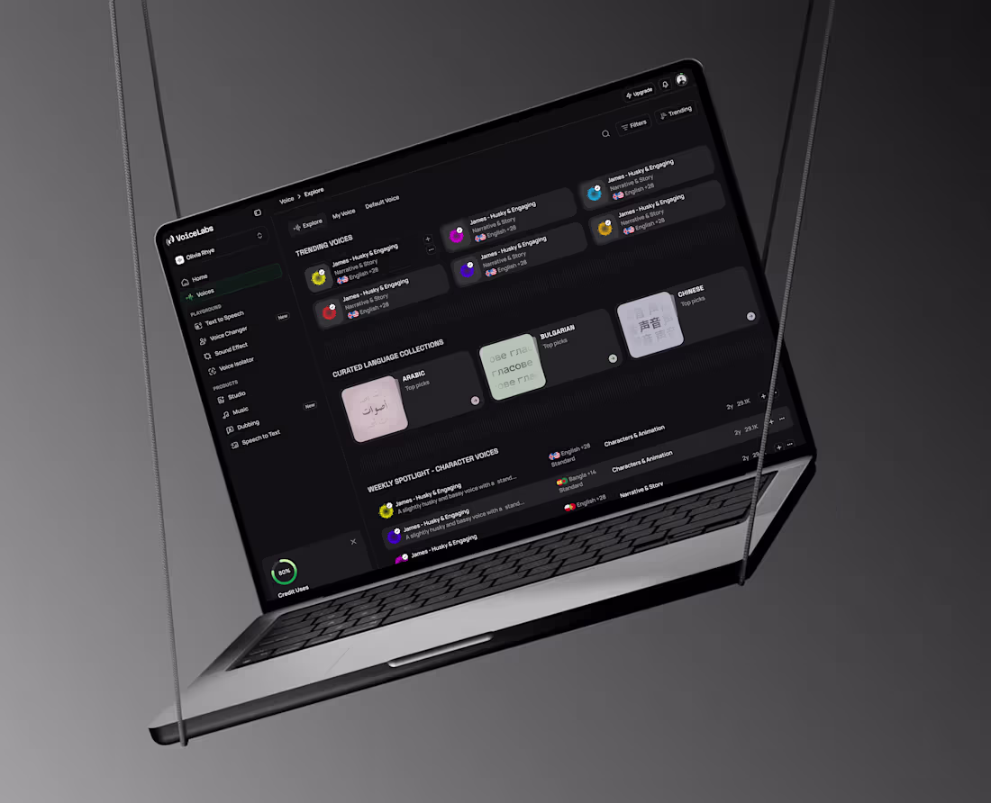 Cover image for AI Voice Generator Platform This concept focuses on simplify...