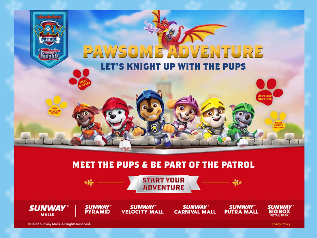 Cover image for Rescue Knights Paw Patrol: Sunway Malls Campaign Microsite