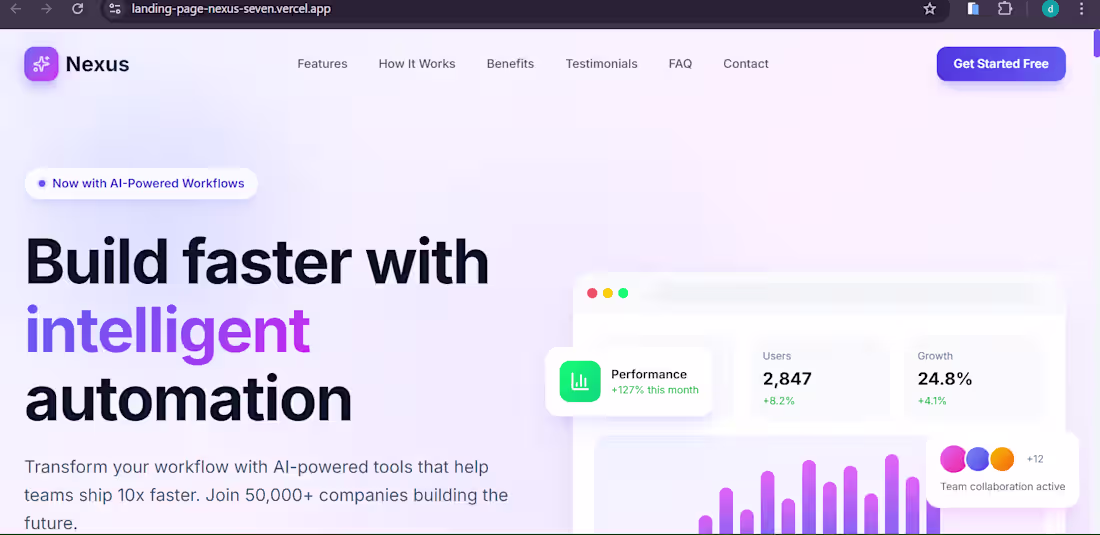 Cover image for A modern responsive landing page