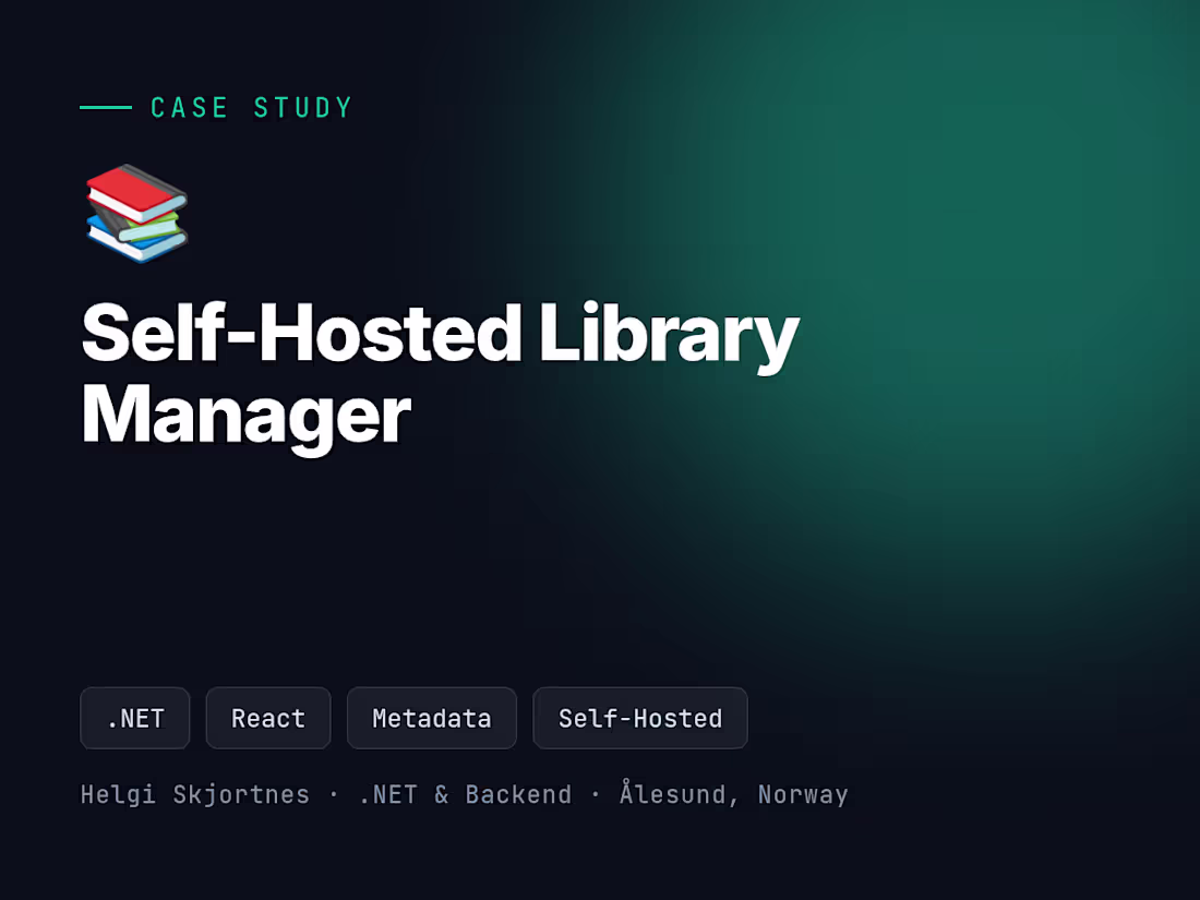Cover image for Self-Hosted Book & Audiobook Library (.NET + React)