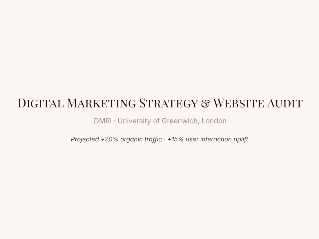 Cover image for Digital Marketing Strategy & Website Audit — DMRi
