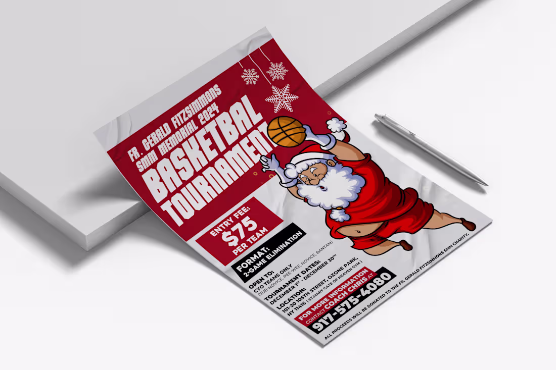 Cover image for Christmass Basketball Flyer Designed by