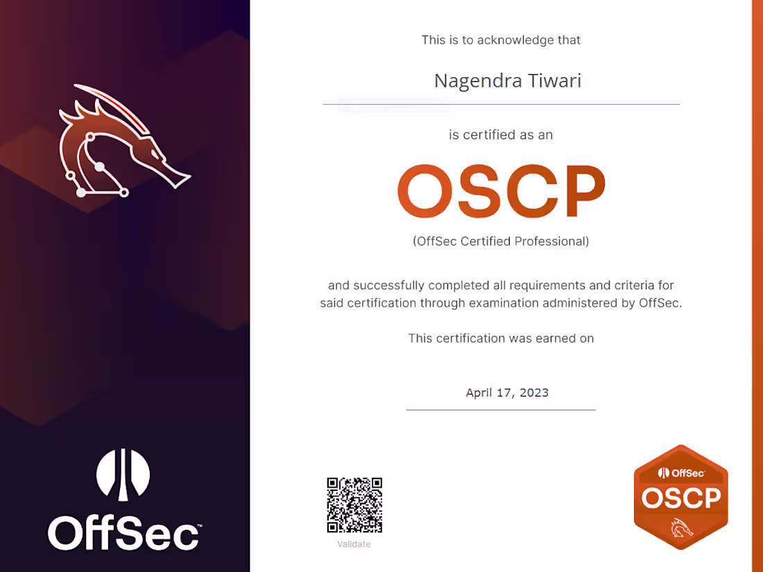Cover image for OSCP Certified Security Consultant