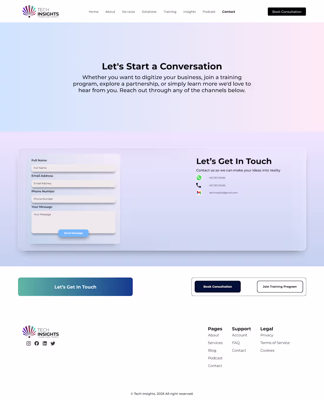 Cover image for A clean modern Contact Us