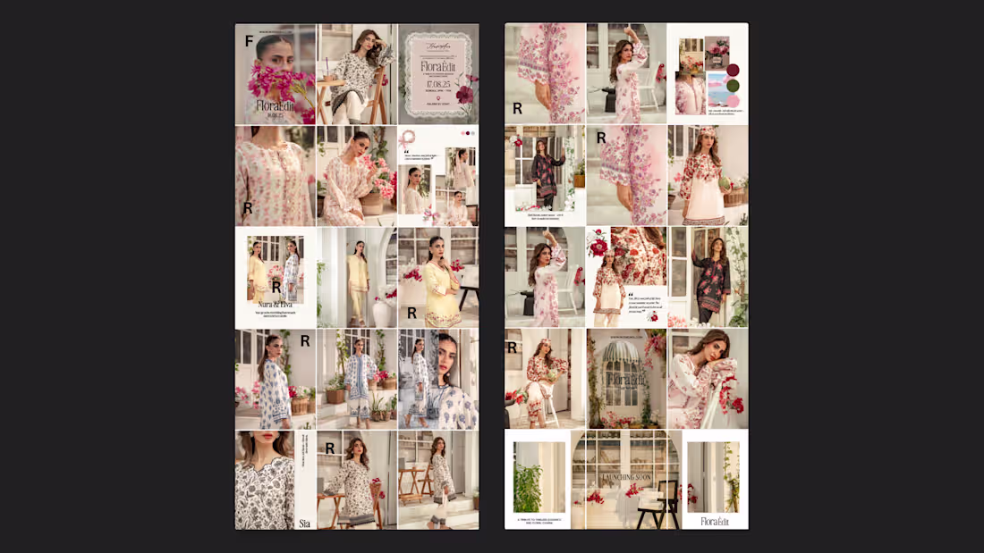 Cover image for Custom Social Media Grid Design for Fashion Brand Husneara