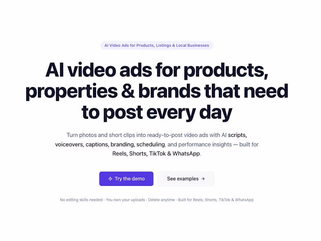 Cover image for Vidlume — AI Video Ads