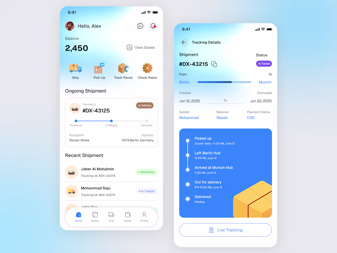 Cover image for Shipping App Design