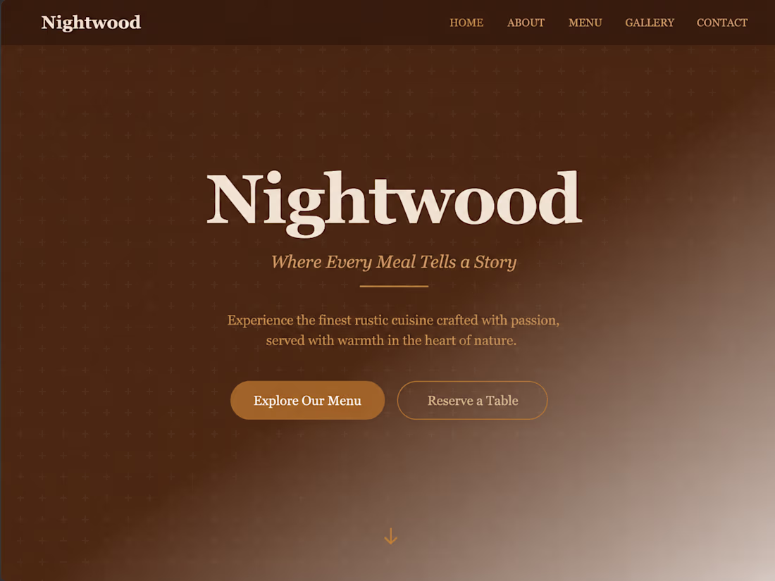 Cover image for Nightwood — Rustic fine dining