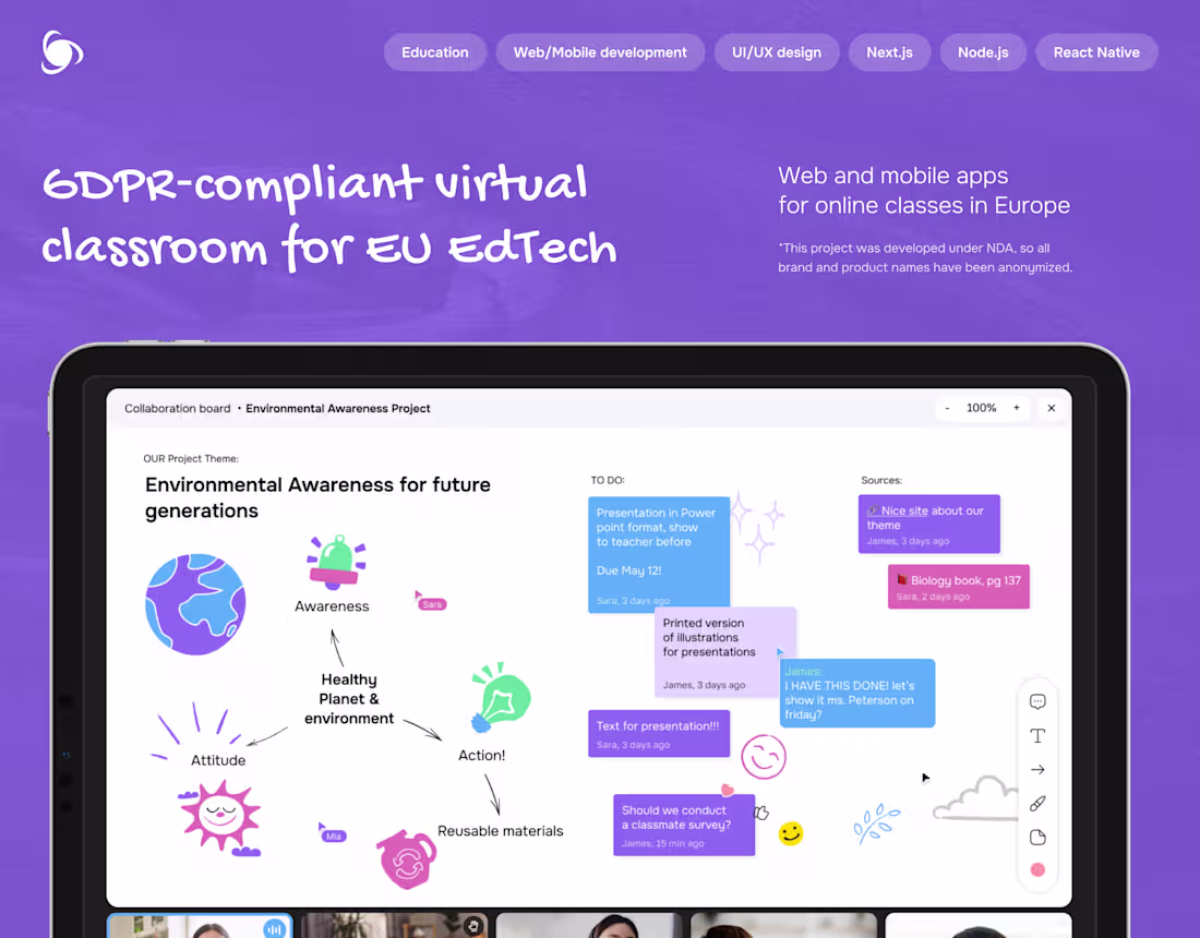 Cover image for GDPR Virtual Classroom App Development | Ronas IT