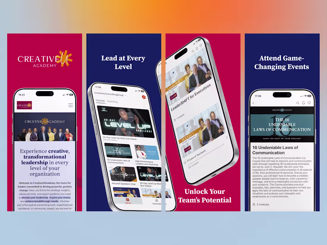 Cover image for Kajabi Branded Mobile App - Creative U Academy