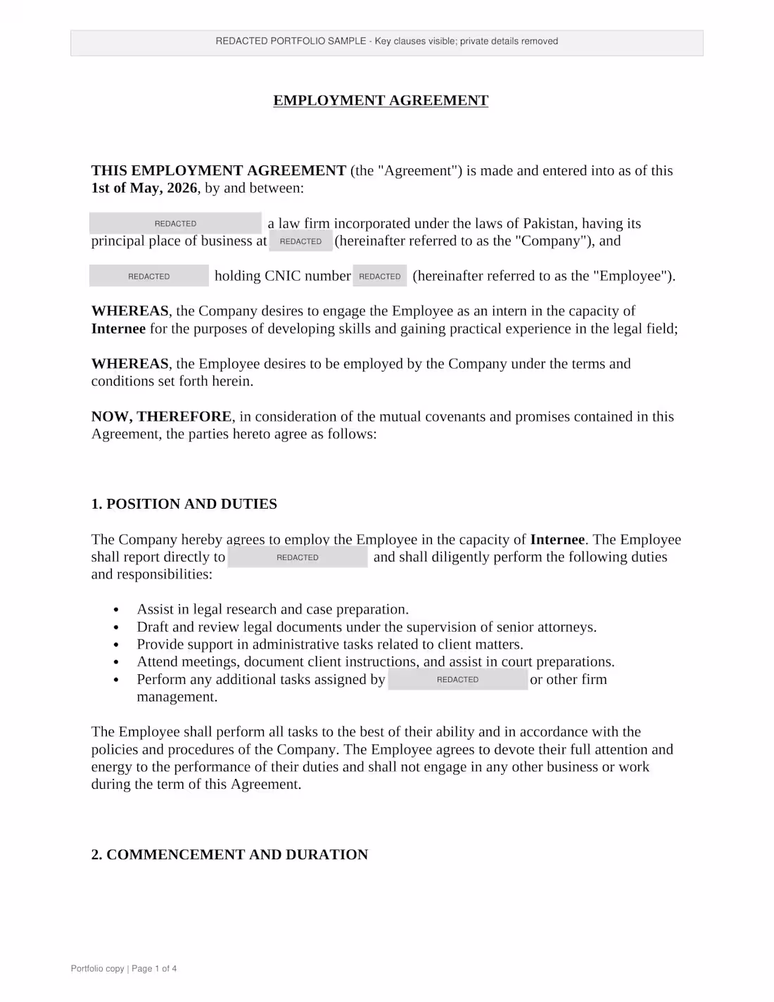 Cover image for A strong employment agreement is