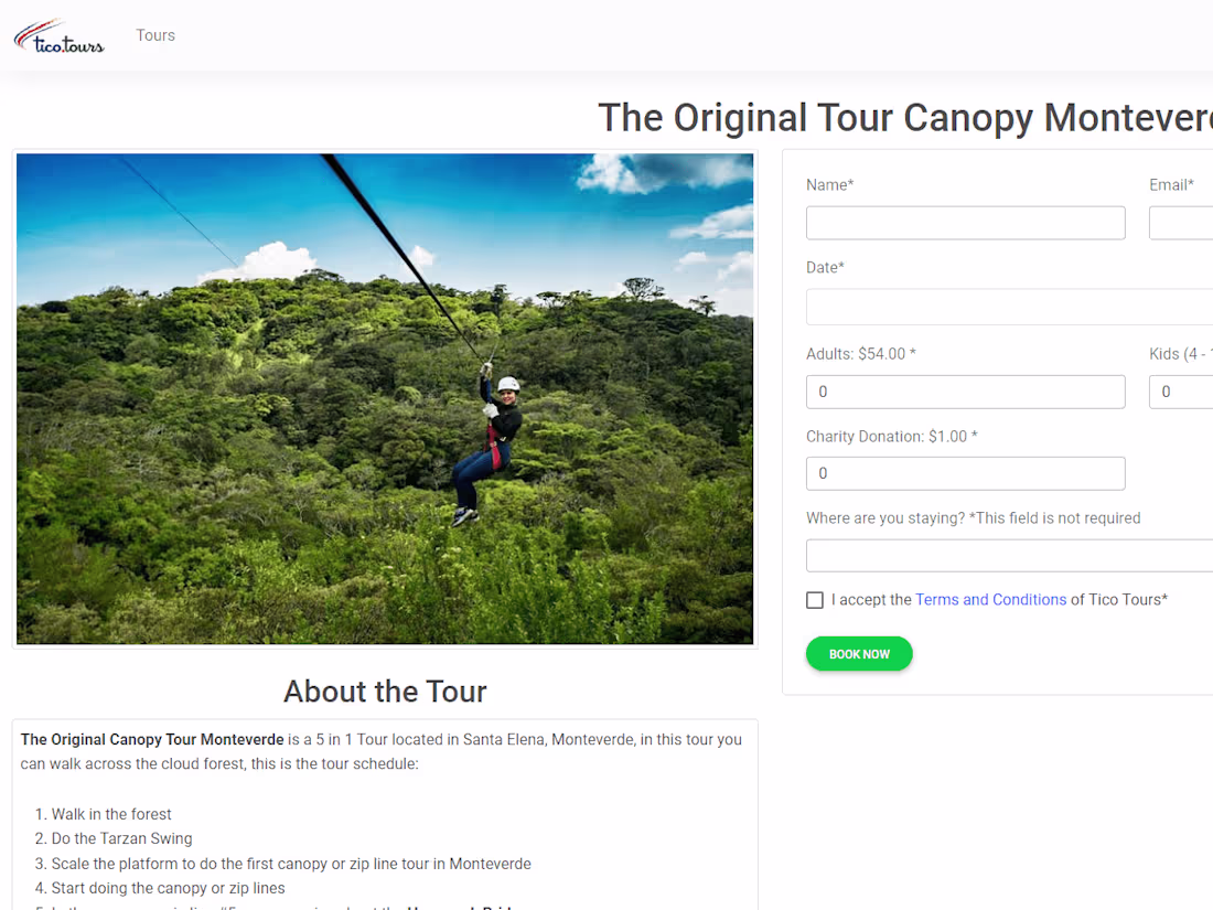 Cover image for Tours in Costa Rica - Tico Tours