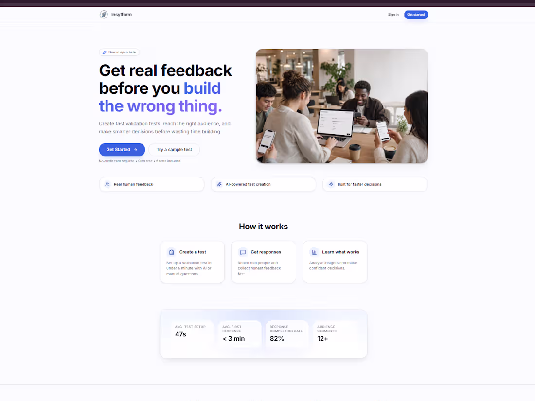 Cover image for Insytform
AI-powered User Research Platform
Role: Co-founder