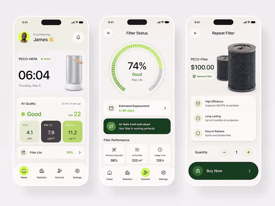 Cover image for Air Quality Mobile App UI