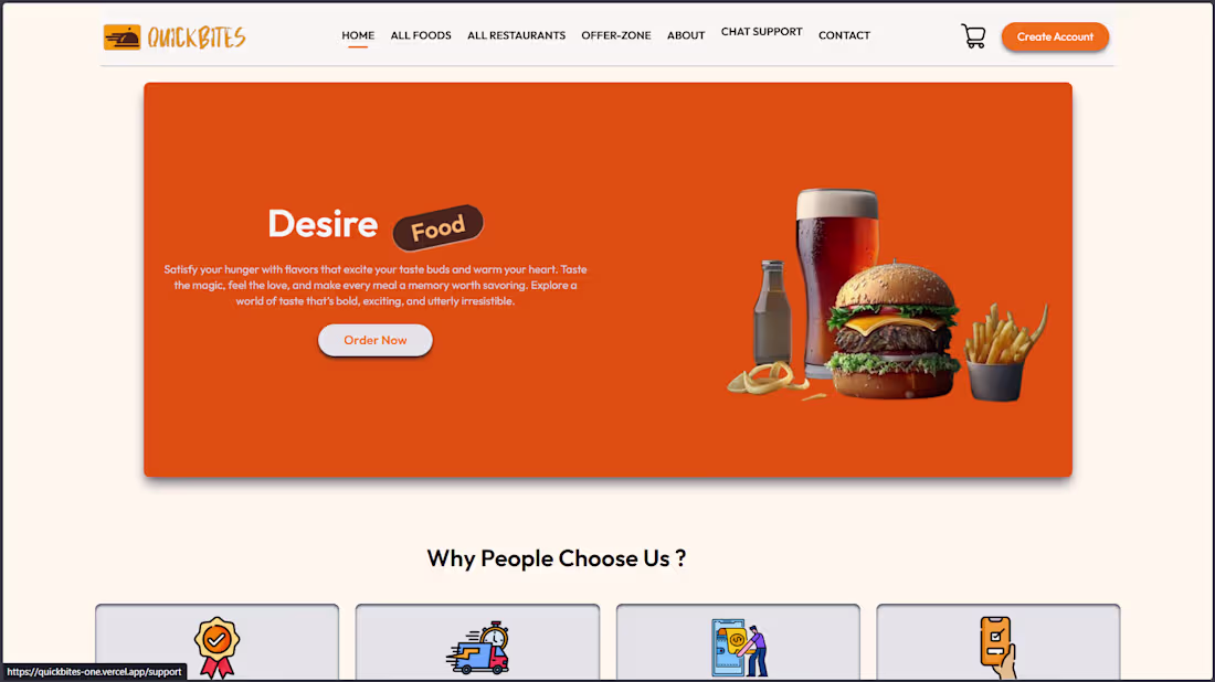Cover image for QuickBites is a food ordering