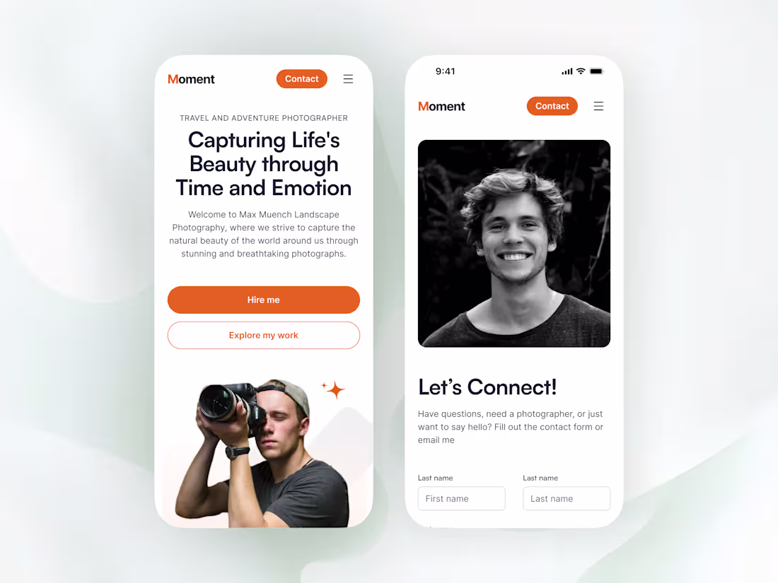Cover image for Photographer Portfolio Mobile responsive Website