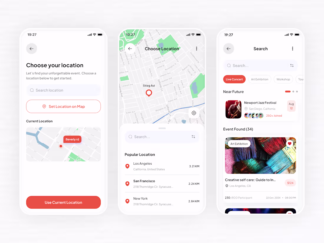Cover image for A modern and minimal Event Booking App UI focusing on easy e...