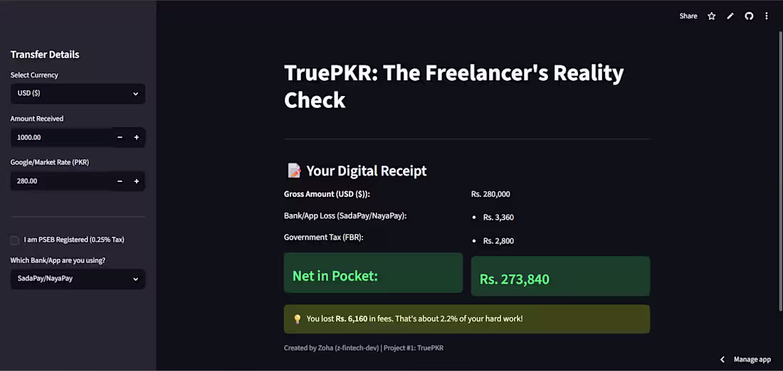 Cover image for TruePKR — The Freelancer's Reality