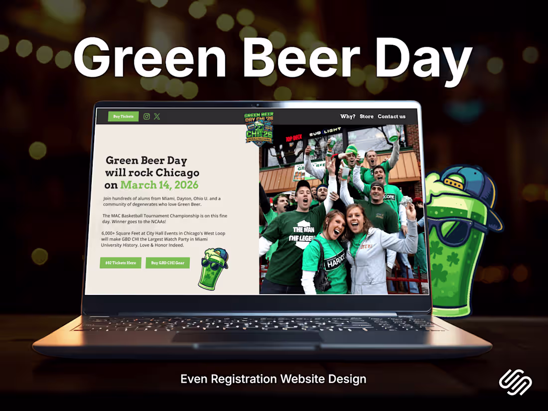 Cover image for Green Beer Day Event Website design