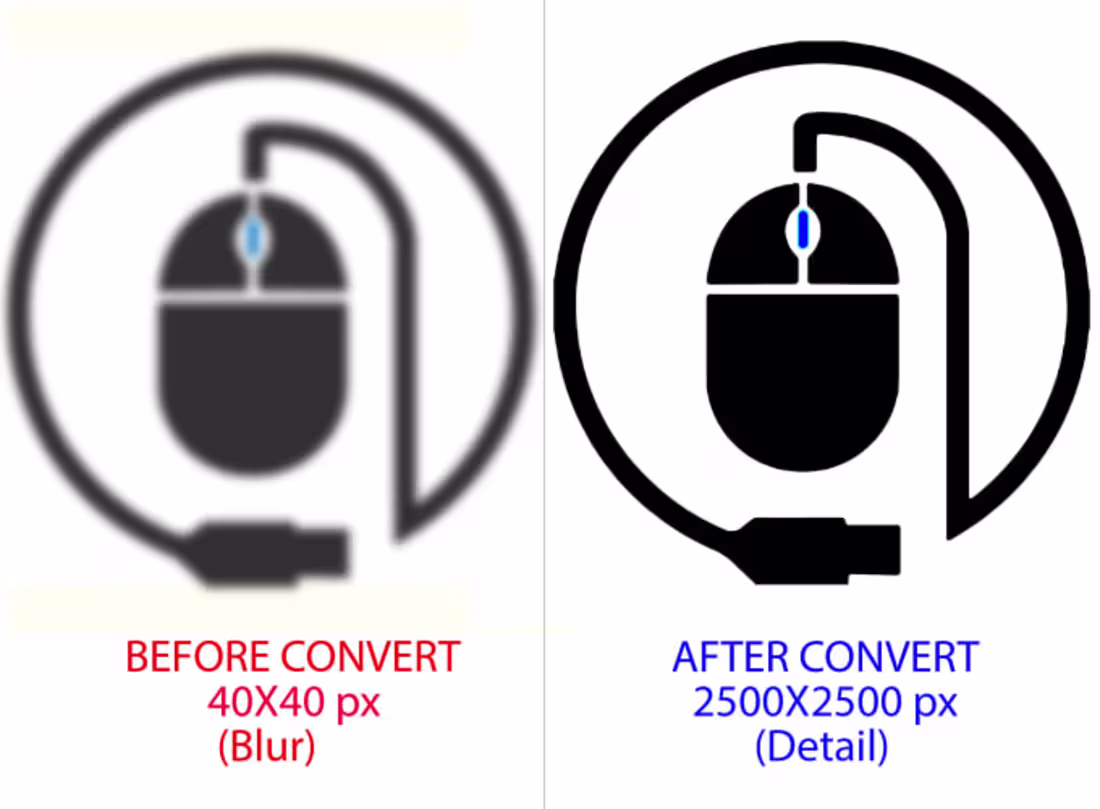 Cover image for I will convert a low resolution graphic to high resolution