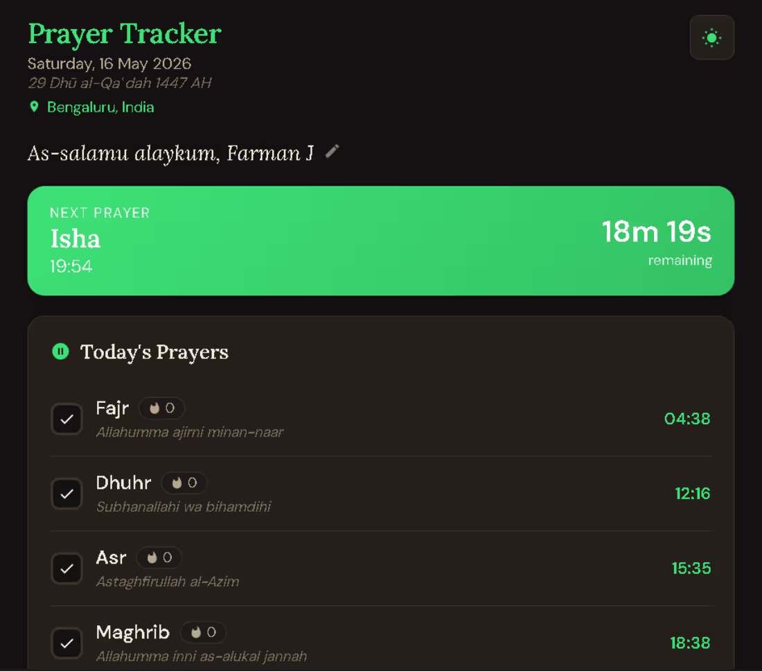 Cover image for Prayer Tracker - Namaz &