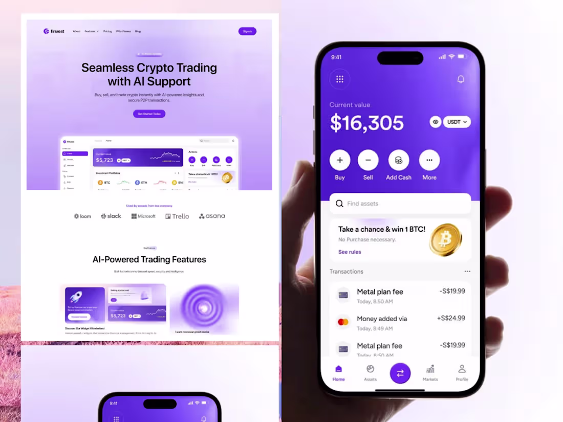 Cover image for Finvest AI-Powered Crypto Trading Platform Design