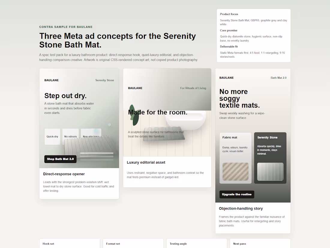 Cover image for BAULANE Serenity Stone Meta Ad Concepts