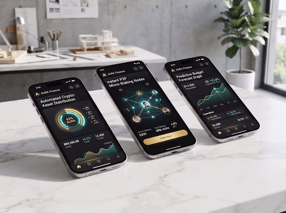 Cover image for Aura Finance - Crypto & Budget Mobile App UIUX