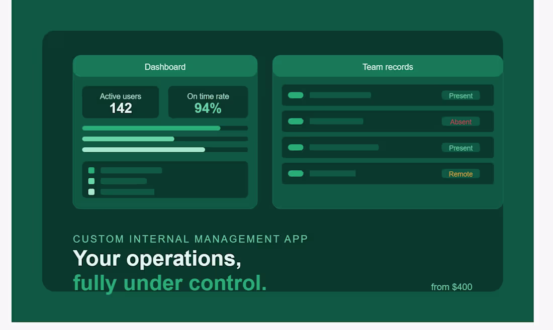 Cover image for Custom Internal Management App