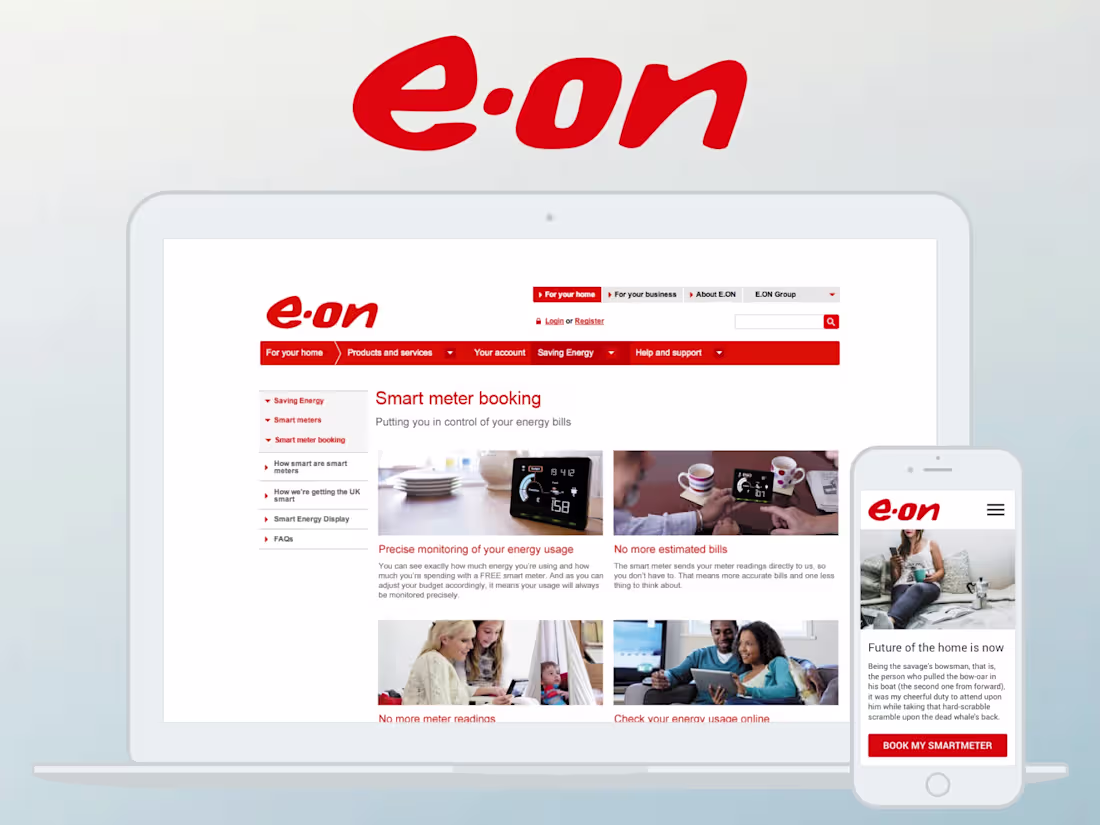 Cover image for E.ON Smart Meter Booking Responsive UI Design