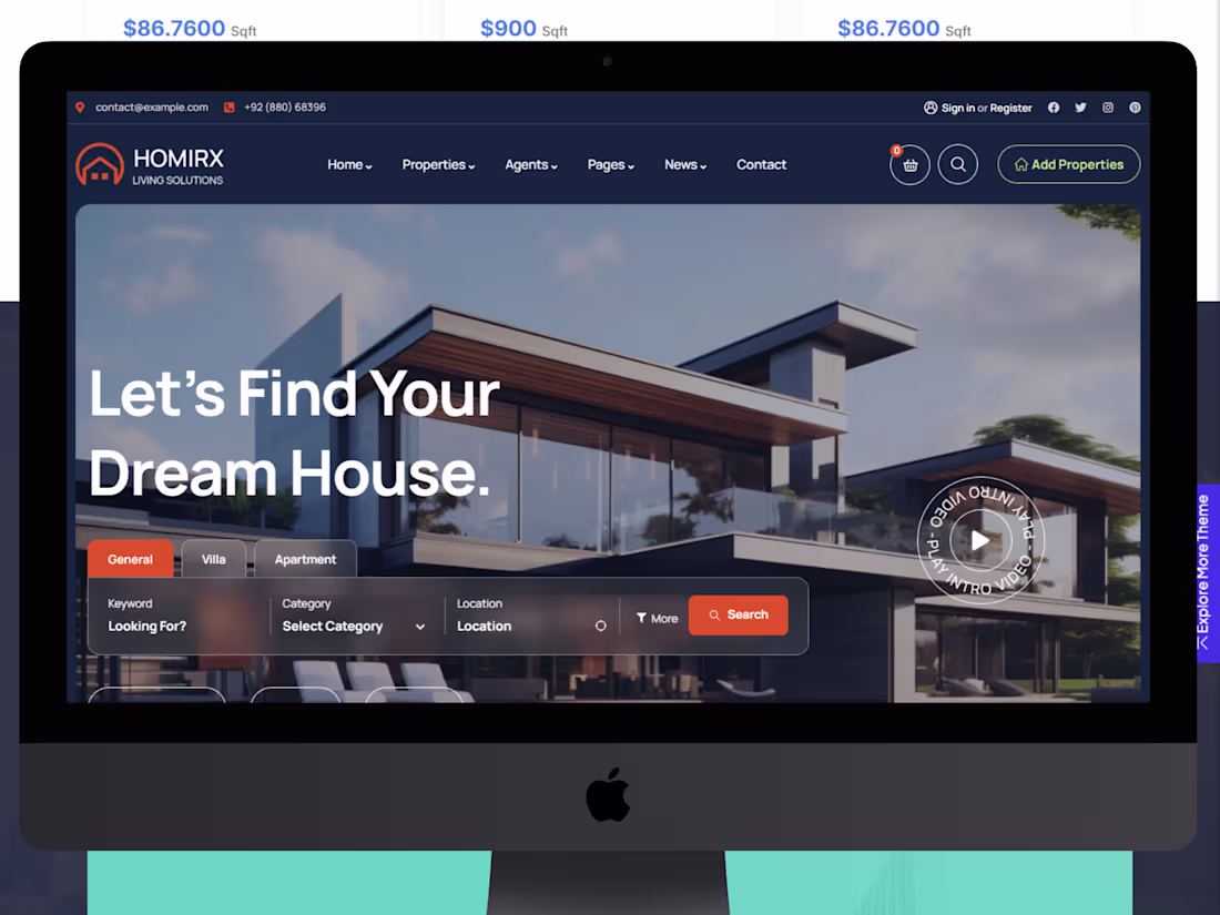 Cover image for Real estate and Apartment website