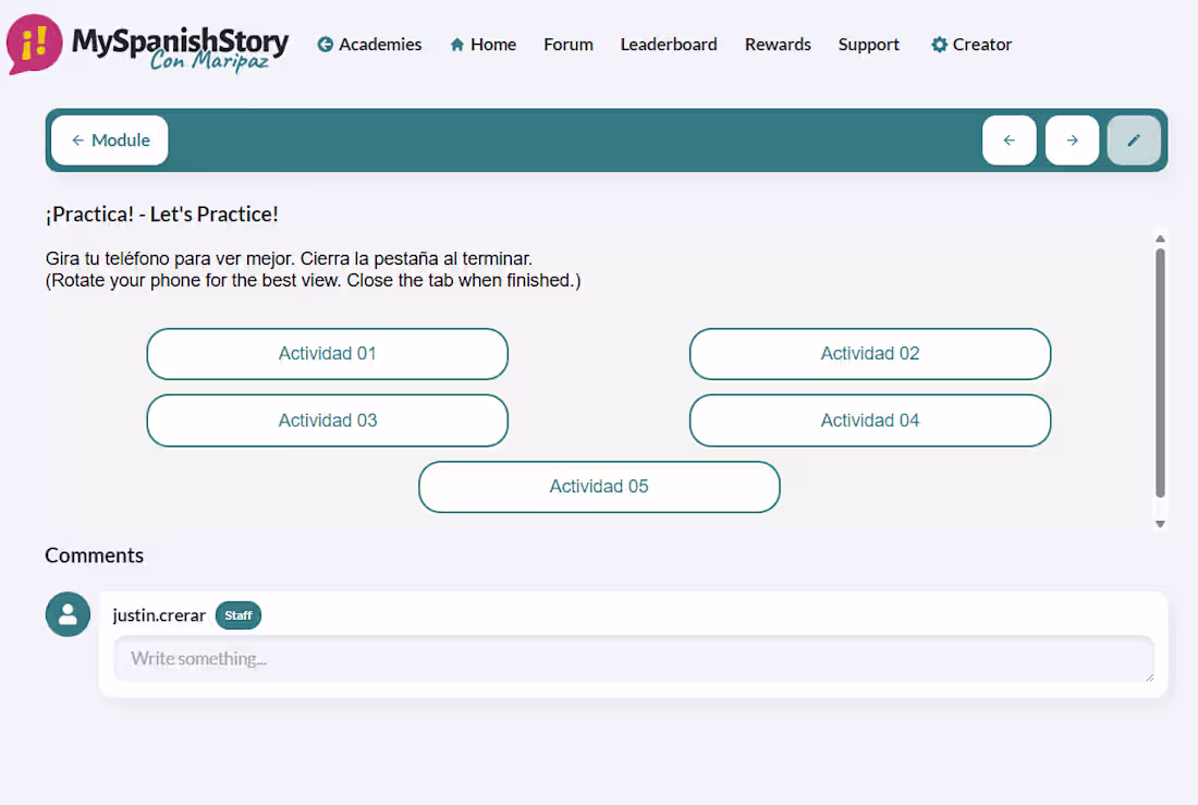 Cover image for Responsive HTML Activity Launcher for My Spanish Story
