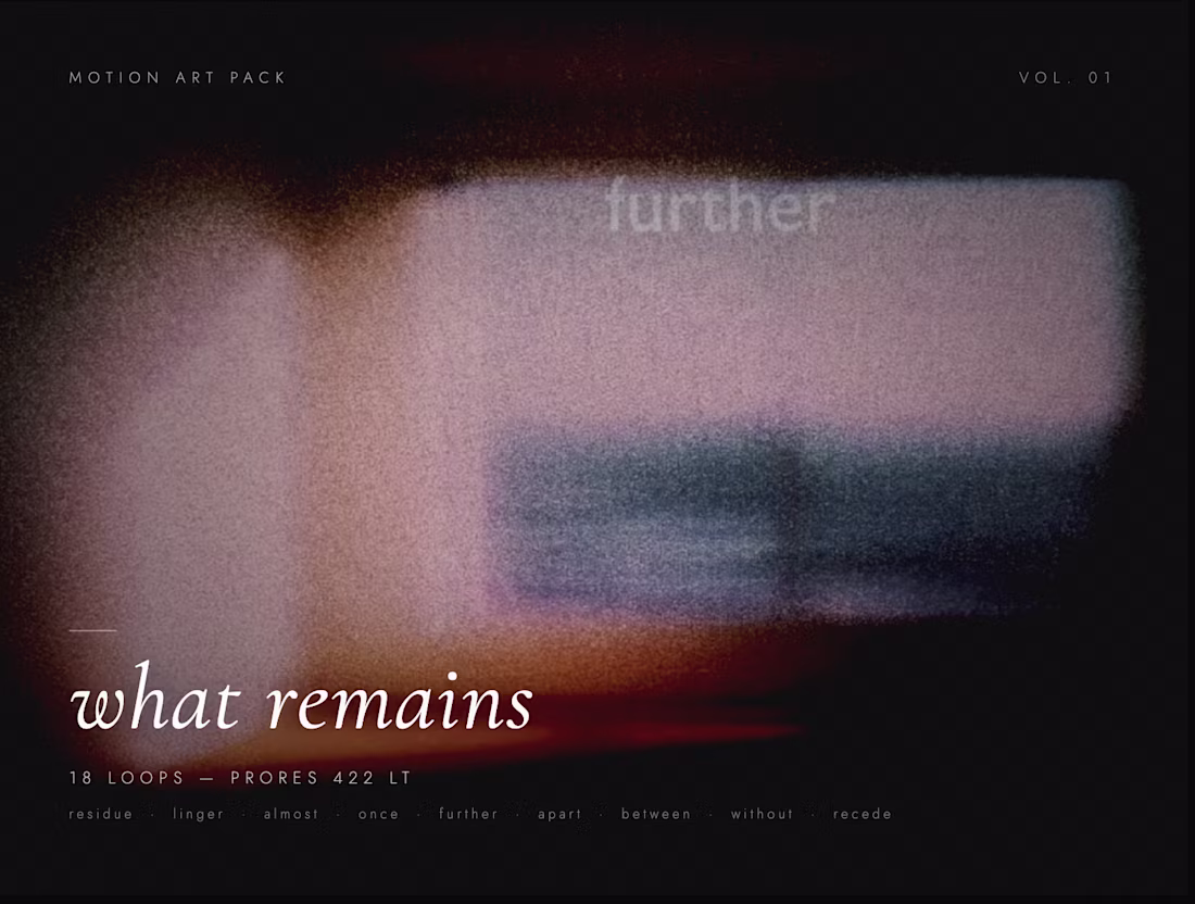 Cover image for 18 Moody Motion Art Loops — Original Music Score | what remains…
