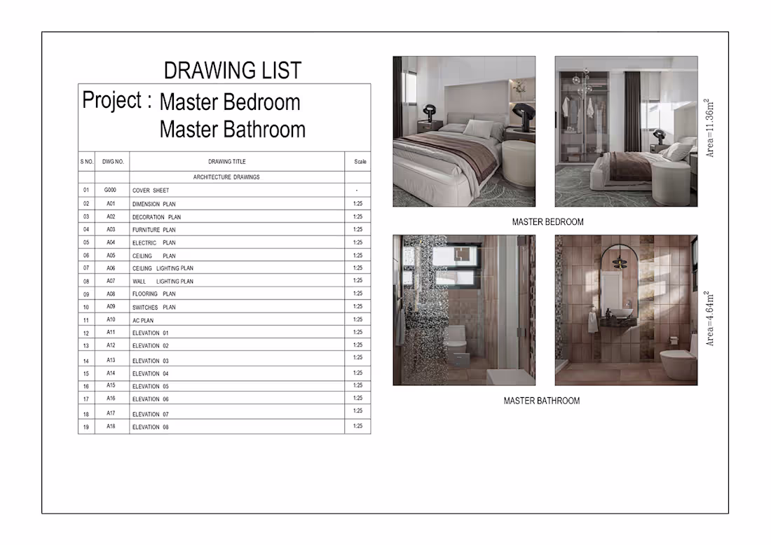 Cover image for MASTER BEDROOM SHOP DRAWING :: Behance