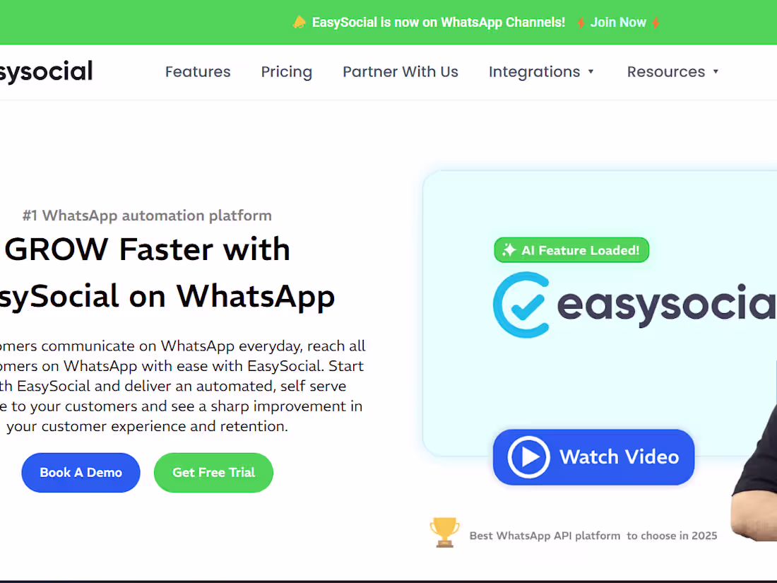 Cover image for EasySocial - #1 WhatsApp Chatbot and automation platform