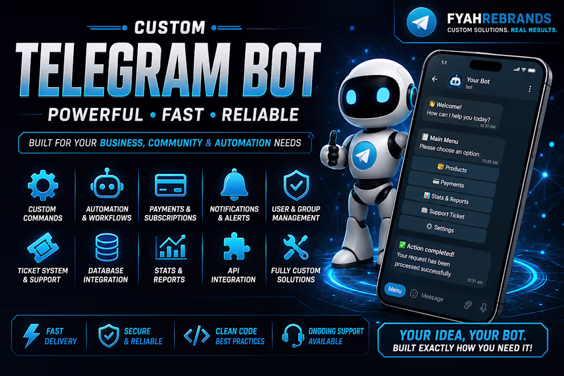 Cover image for Custom Telegram Bot Development