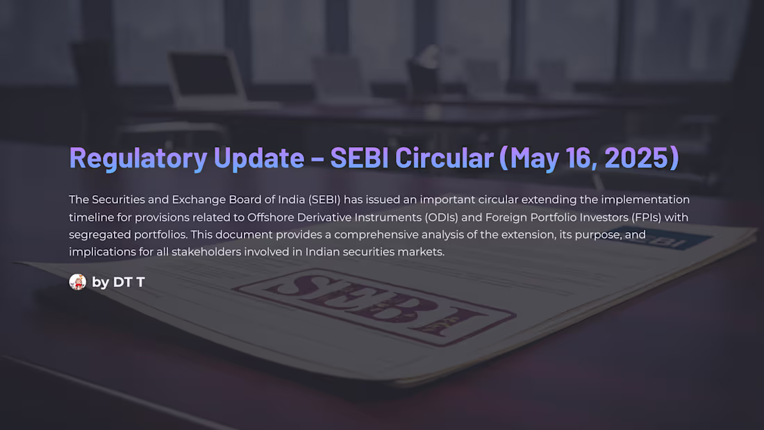 Cover image for Regulatory Update – SEBI Circular (May 16, 2025)