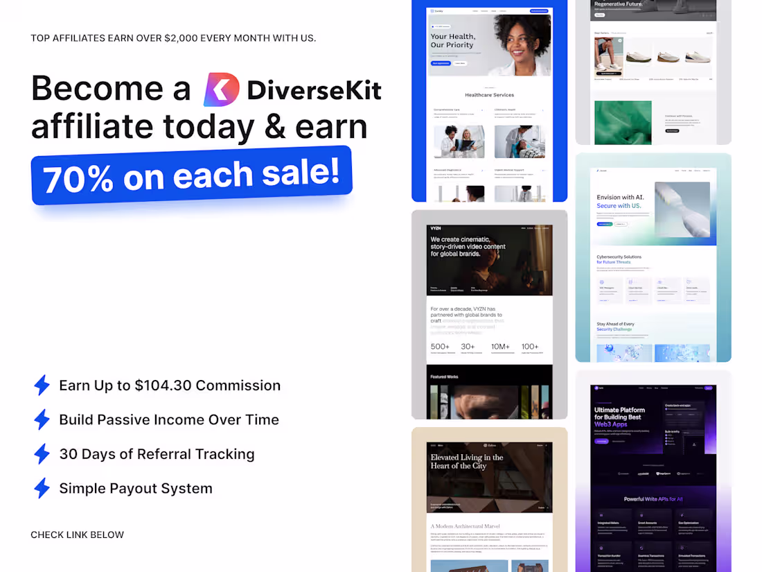 Cover image for Earn Up to 70% Commission with DiverseKit's Affiliate Program