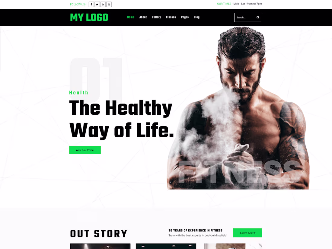 Cover image for Energetic Website UI Design for Fitness & Wellness Brands